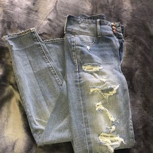 American Eagle high waist ripped jeans